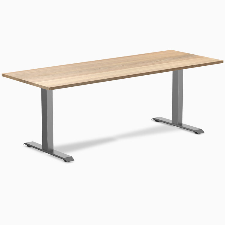 Fixed hardwood desk - White ash - space grey 80"