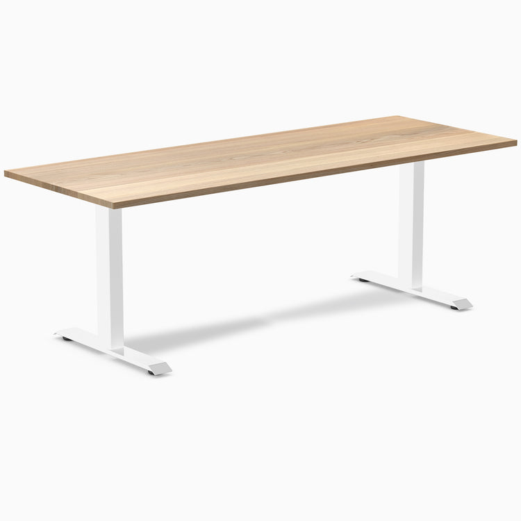 Fixed hardwood desk - White ash - white 80"