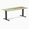 Fixed hardwood resin desk - white ash emerald river - black 72"