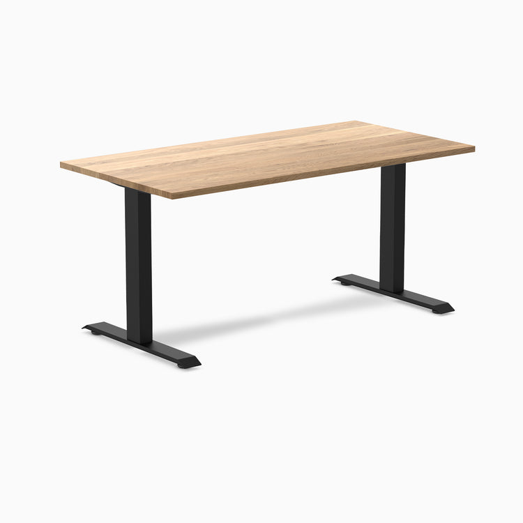 Fixed hardwood desk - White Oak - black 60"