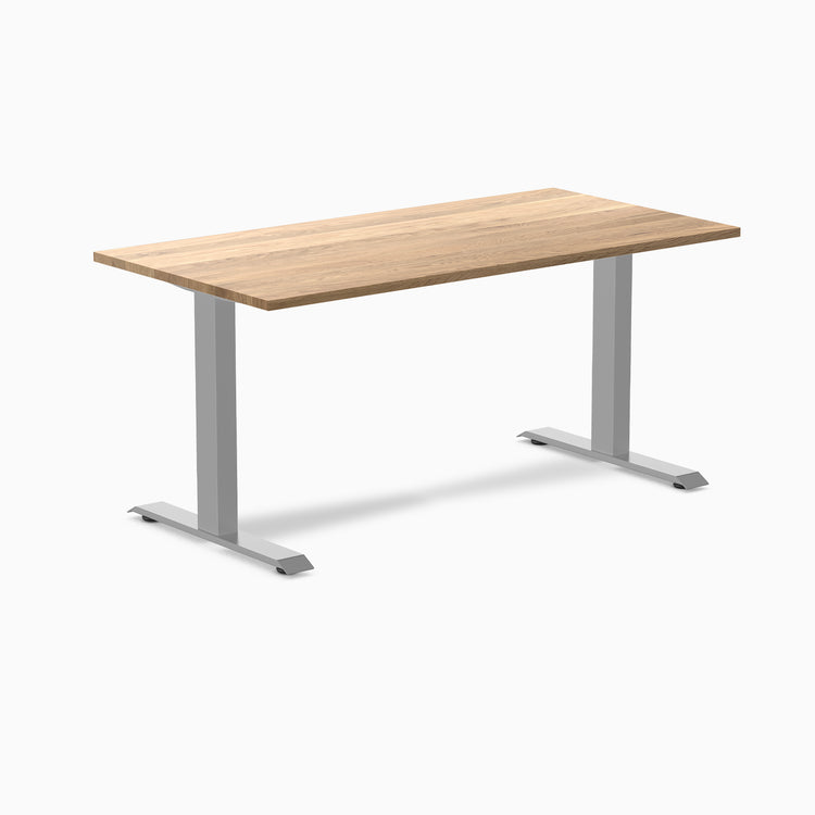 Fixed hardwood desk - White Oak - grey 60"