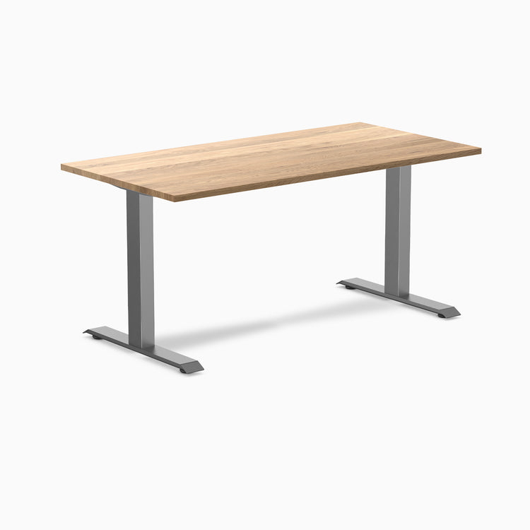 Fixed hardwood desk - White Oak - space grey 60"