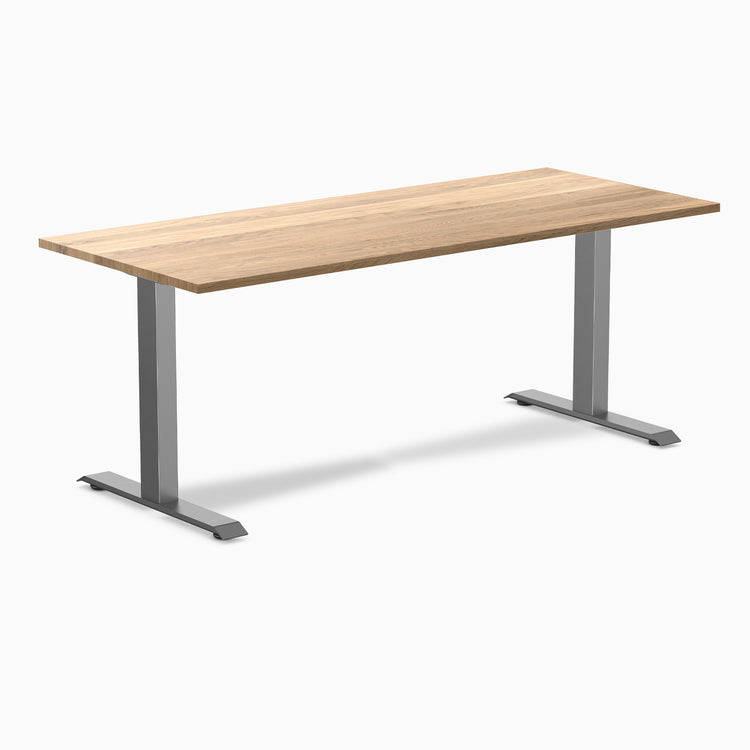 Fixed hardwood desk - White Oak - space grey 72"