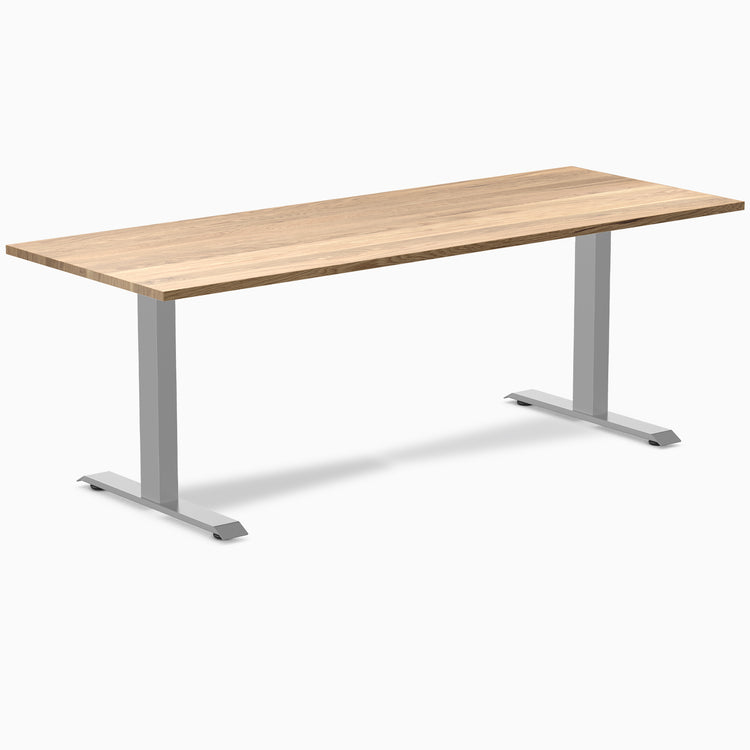 Fixed hardwood desk - White oak - grey 80"