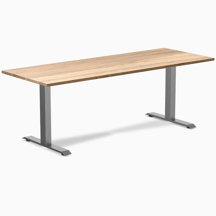 Fixed hardwood desk - White oak - space grey 80"