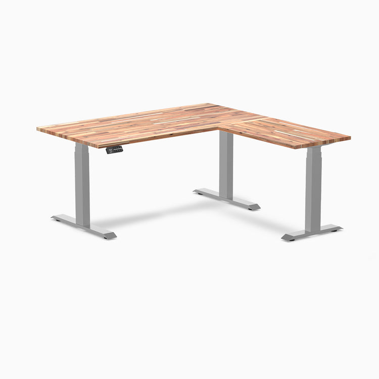 Dual standing desk softwood desk - acacia - grey 60"