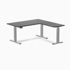 Dual l-shape bamboo standing desk - Dark bamboo - grey 60"