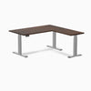 Dual l-shape rubberwood standing desk - Dark walnut - grey 60"