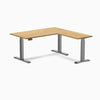 Dual l-shape rubberwood standing desk - Light oak - space grey 60"