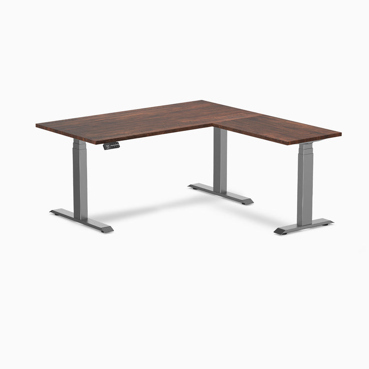 Dual standing desk softwood desk - rustic pine - space grey 60"