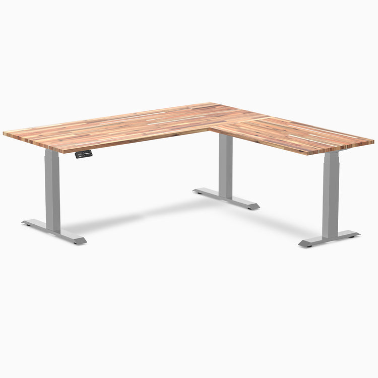 Dual standing desk softwood desk - acacia - grey 72"