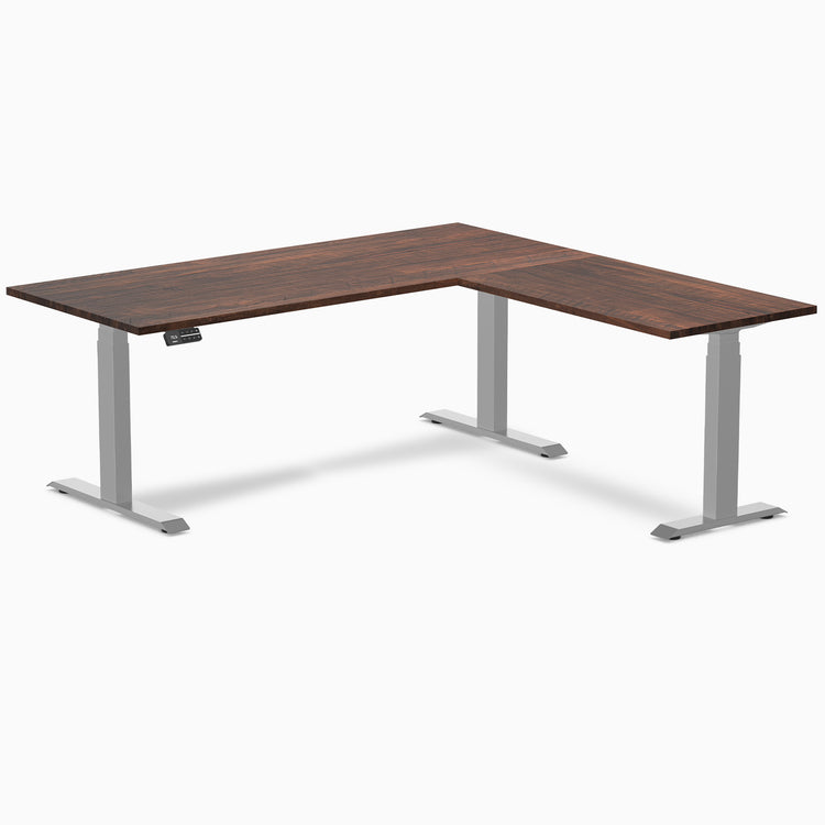 Dual standing desk softwood desk - rustic pine - grey 72"