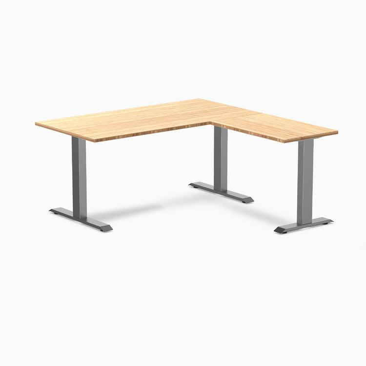 Zero bamboo l-shape desk - Natural Bamboo - space grey - 60"