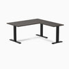 Zero laminate l-shape desk - burnished wood laminate - black - 60"