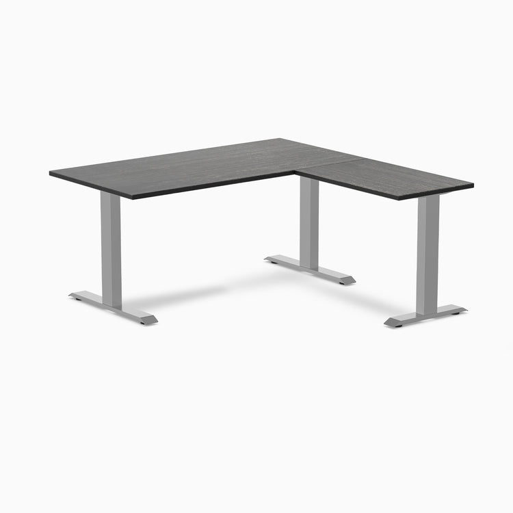 Zero bamboo l-shape desk - Dark Bamboo - grey - 60"