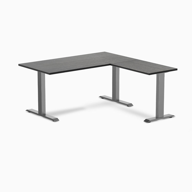 Zero bamboo l-shape desk - Dark Bamboo - space grey - 60"