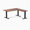 zero hardwood l-shape office desk - walnut black - 60"