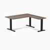 Zero laminate l-shape desk - jarrah legno laminate - black - 60"