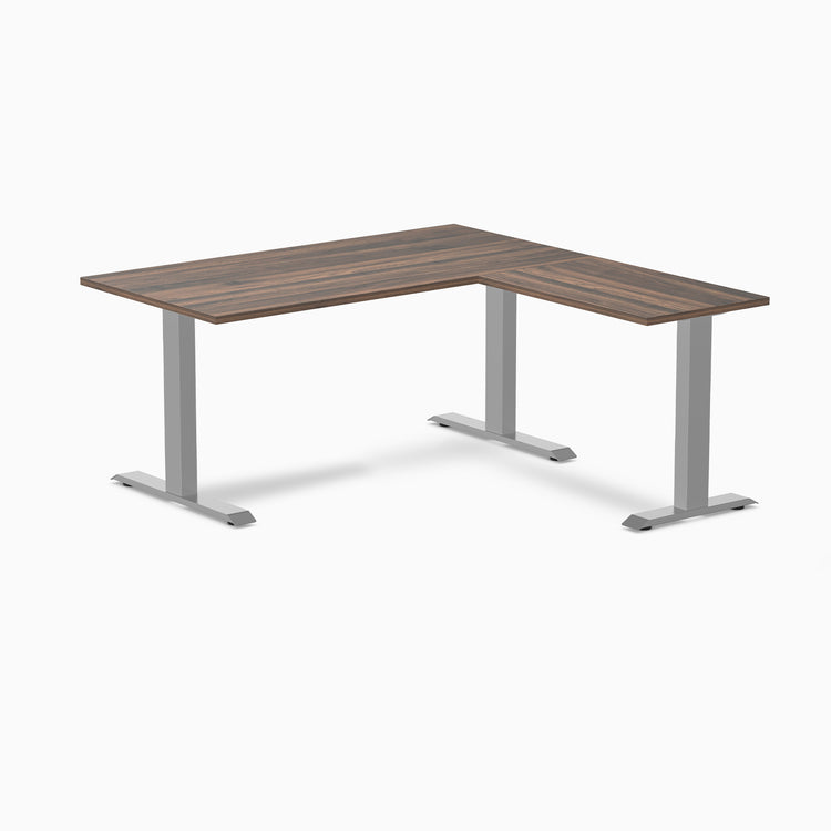 Zero laminate l-shape desk - jarrah legno laminate - grey - 60"