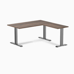 Zero laminate l-shape desk - jarrah legno laminate - space grey - 60"