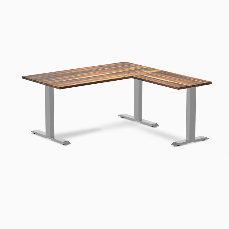 zero hardwood l-shape office desk - pheasantwood grey - 60"