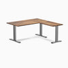 zero hardwood l-shape office desk - pheasantwood space grey - 60"