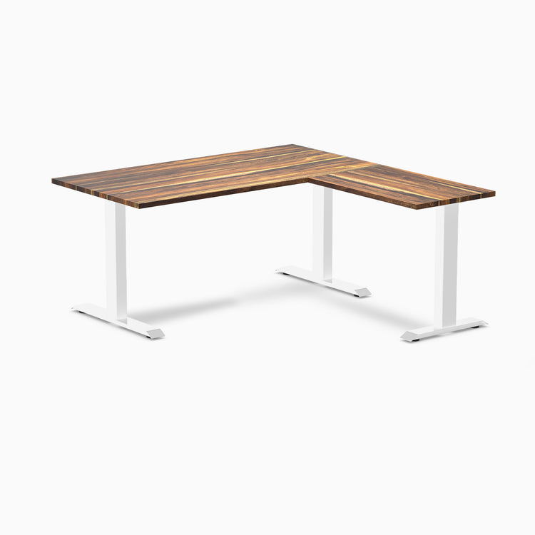 zero hardwood l-shape office desk - pheasantwood white - 60"