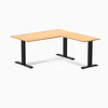 Zero laminate l-shape desk - select beech laminate - black - 60"