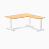 Zero laminate l-shape desk - select beech laminate - white - 60"