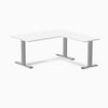 Zero laminate l-shape desk - white - grey - 60"