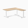 zero hardwood l-shape office desk - white ash white - 60"