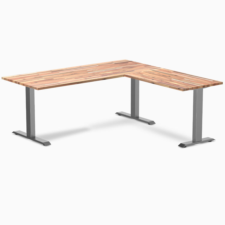 Zero softwood l-shape desk - Acacia - space grey- 72"