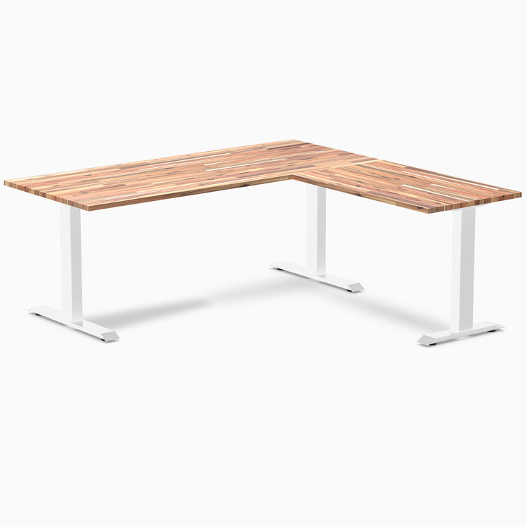 Zero softwood l-shape desk - Acacia - white - 72"