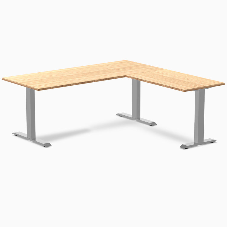 Zero bamboo l-shape desk - Natural Bamboo - grey - 72"