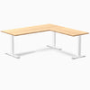 Zero bamboo l-shape desk - Natural Bamboo - white - 72"