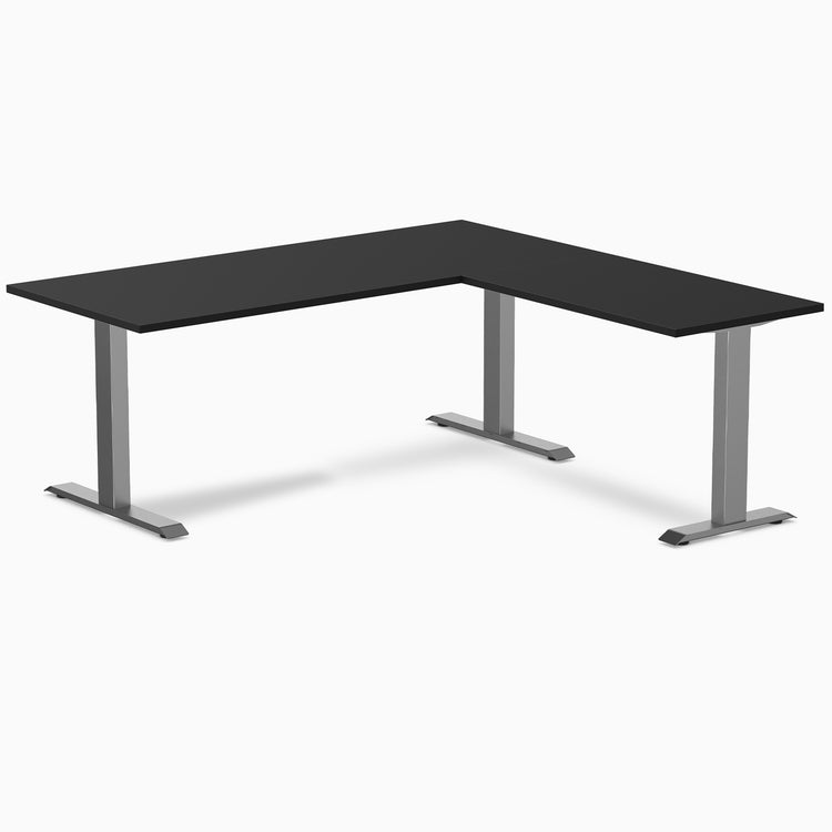 Zero laminate l-shape desk - black laminate - space grey - 72"