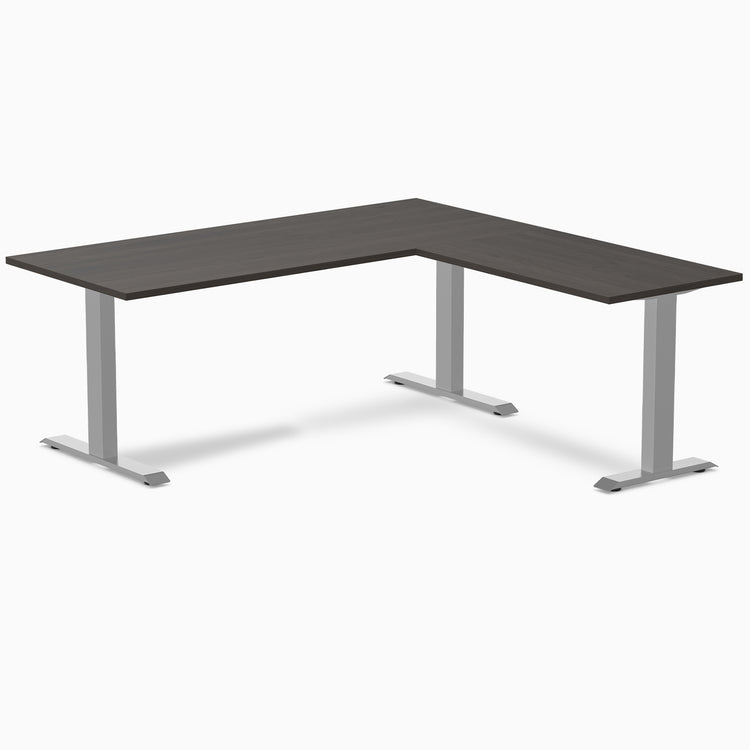 Zero laminate l-shape desk - burnished wood laminate - grey - 72"