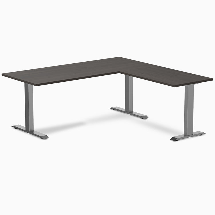 Zero laminate l-shape desk - burnished wood laminate - black - 72"