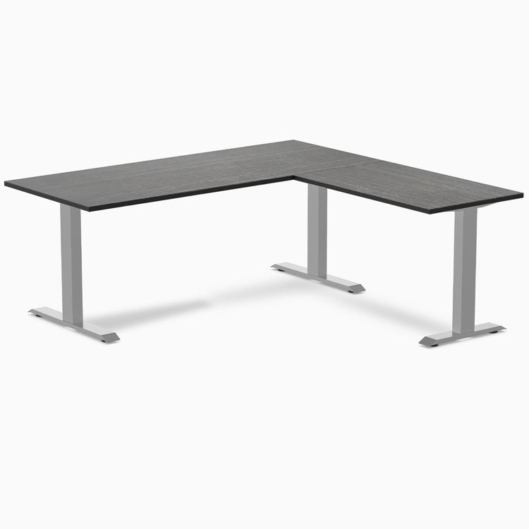 Zero bamboo l-shape desk - Dark Bamboo - grey - 72"