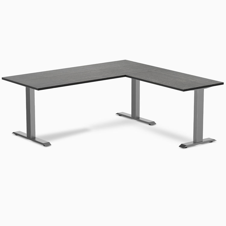 Zero bamboo l-shape desk - Dark Bamboo - space grey - 72"