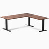 zero hardwood l-shape office desk - walnut black - 72"