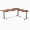 zero hardwood l-shape office desk - walnut grey - 72"