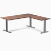 zero hardwood l-shape office desk - walnut space grey- 72"