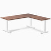 zero hardwood l-shape office desk - walnut white - 72"