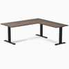 Zero laminate l-shape desk - jarrah legno laminate - black - 72"