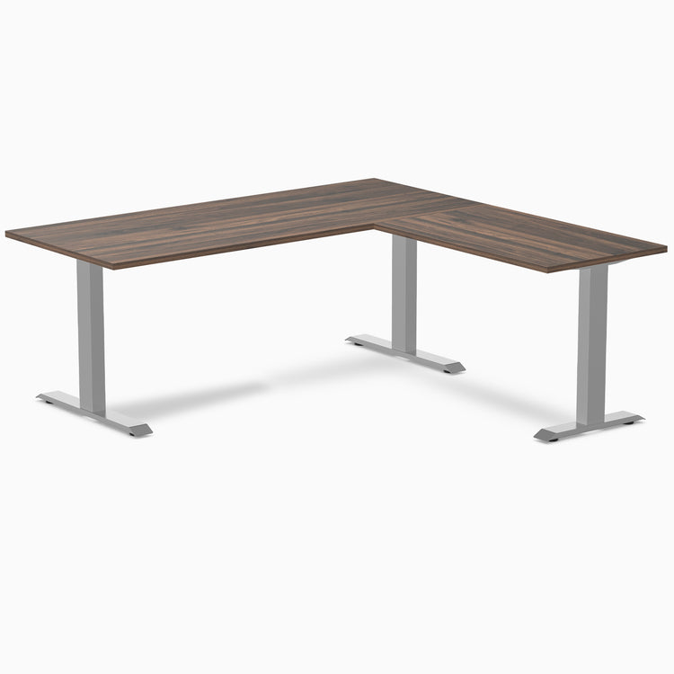 Zero laminate l-shape desk - jarrah legno laminate - grey - 72"