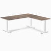 Zero laminate l-shape desk - natural walnut laminate - white - 72"