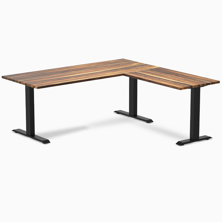 zero hardwood l-shape office desk - pheasantwood black - 72"