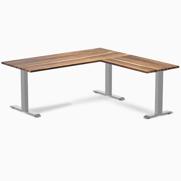 zero hardwood l-shape office desk - pheasantwood grey - 72"