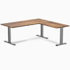 zero hardwood l-shape office desk - pheasantwood space grey - 72"